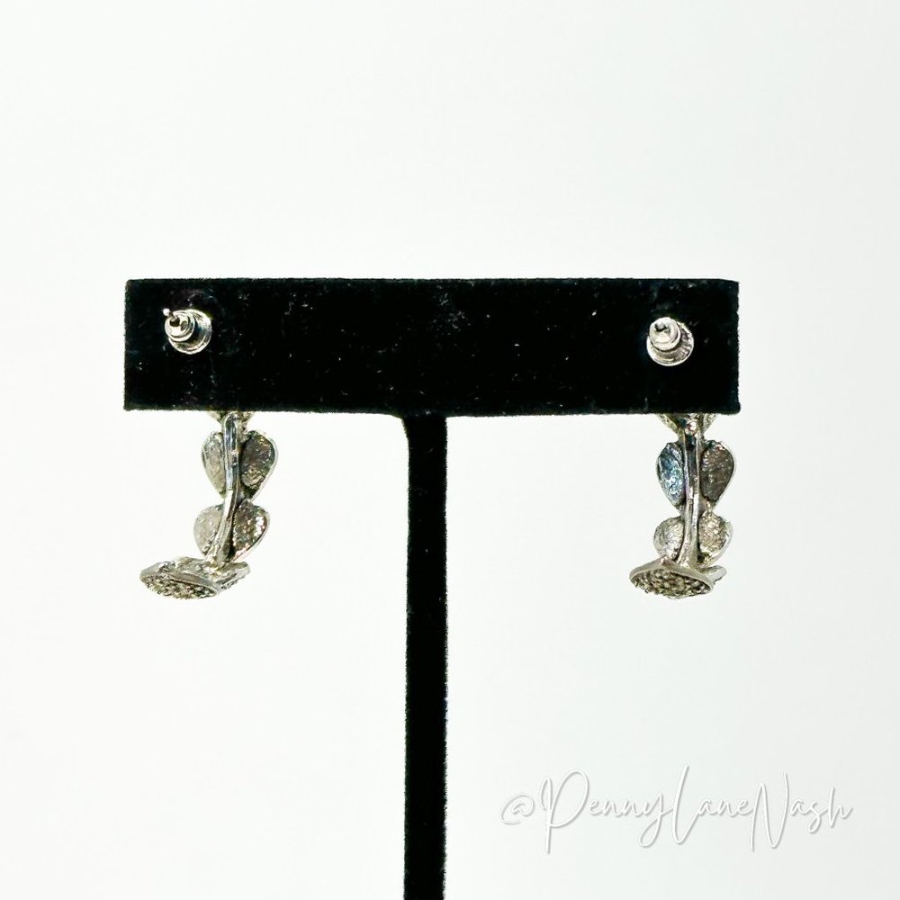 Vintage Silver Plated Multi-Heart C Hoop Earrings - Picture 5 of 8